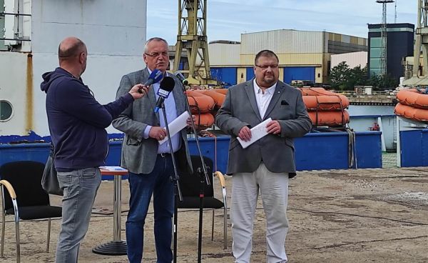Konferencja prasowa dotycząca przyszłości promu pasażersko-samochodowego "Gryfia"
